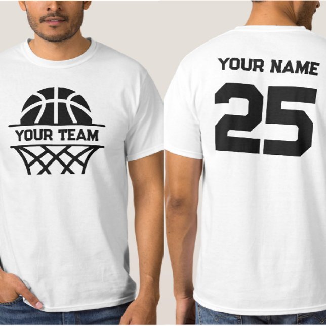 Camiseta Nome da Equipe de Basquete Personalizada, Seu Nome (Criador carregado)