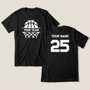 Camiseta Nome da Equipe de Basquete Personalizada, Seu Nome