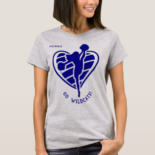 Camiseta Nome da Equipe do Cheerleader Azul