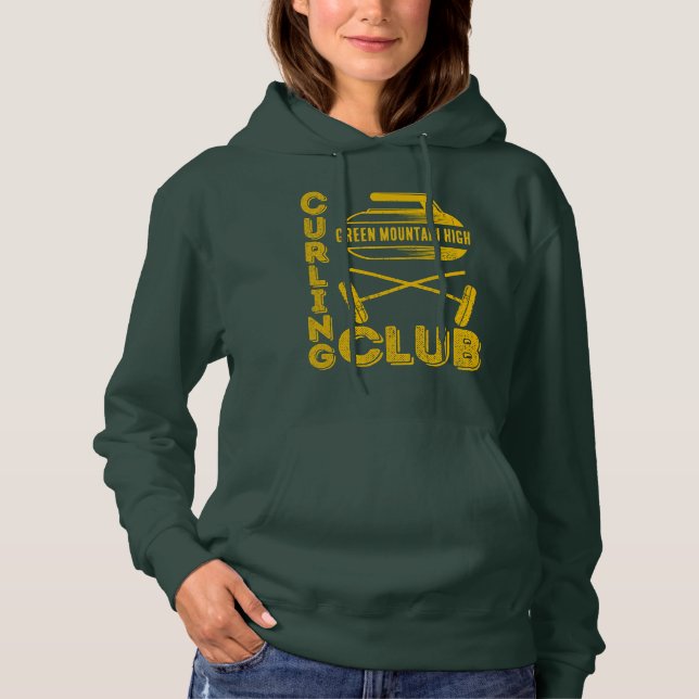 Camiseta Nome da Equipe do Clube de Curling Escolar (Frente)