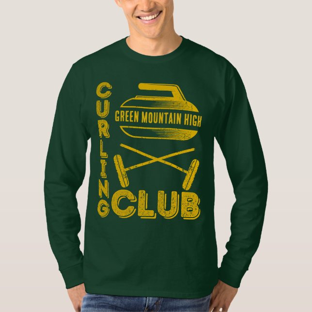 Camiseta Nome da Equipe do Clube Escolar Curling (Frente)