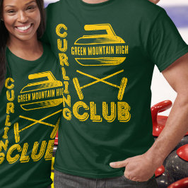 Camiseta Nome da Equipe do Clube Escolar Curling