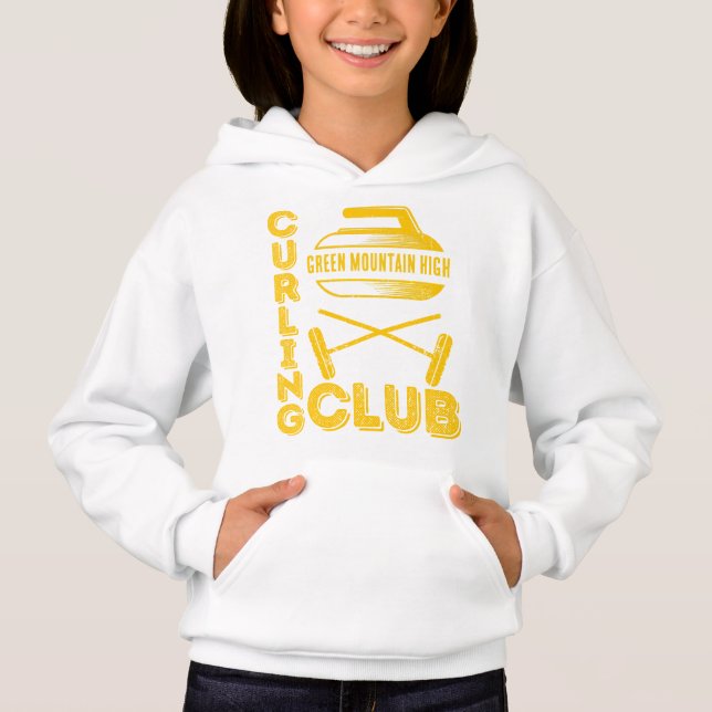 Camiseta Nome da Equipe do Clube Escolar Curling (Frente)