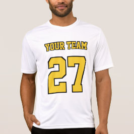 Camiseta Nome da Equipe Esportiva Número de Texto Amarelo N