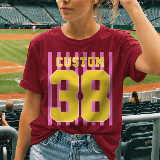 Camiseta Nome da Equipe Personalizado Número Dia de Jogo