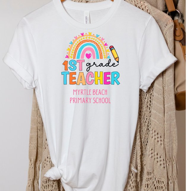 Camiseta Nome da Escola de Professores do Rainbow Grau Mode (Criador carregado)