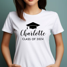 Camiseta Nome da Escrita Preta Moderna Grad Cap 2026
