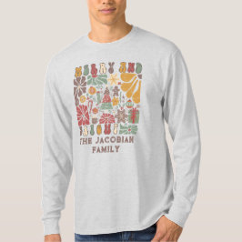 Camiseta Nome da família Ano de Reunião Boho Floral Natal