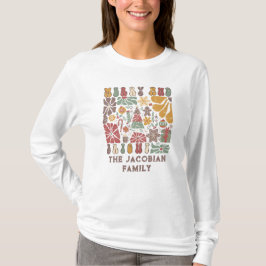 Camiseta Nome da família Ano de Reunião Boho Floral Natal