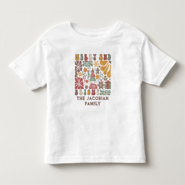 Camiseta Nome da família Ano de Reunião Boho Floral Natal (Frente)