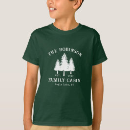 Camiseta Nome da Família Cabana Rústica País Pinheiros