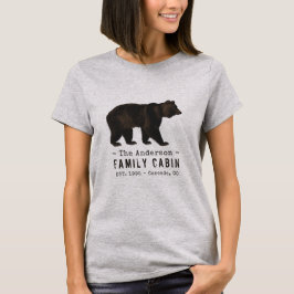 Camiseta Nome da família Cabina Urso Negro Castanho Russo