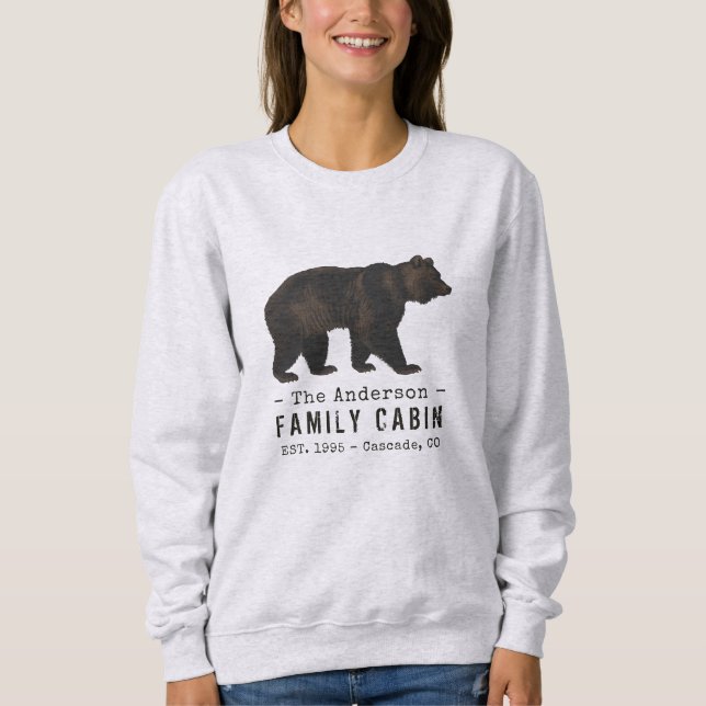 Camiseta Nome da família Cabina Urso Negro Castanho Russo (Frente)