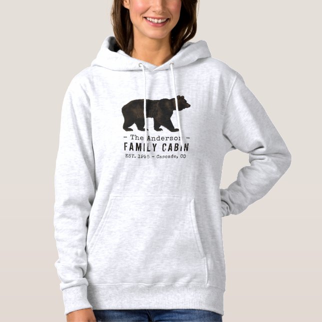 Camiseta Nome da família Cabina Urso Negro Castanho Russo (Frente)