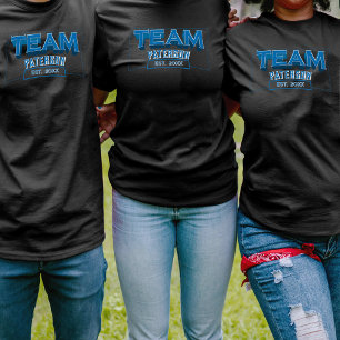 Camiseta Nome da Família da Equipe Azul Esportes Simples Pr