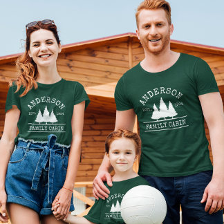 Camiseta Nome da Família de Cabina Palha Palha Verde