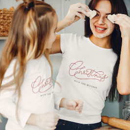Camiseta Nome da Família de Script Moderno de Natal
