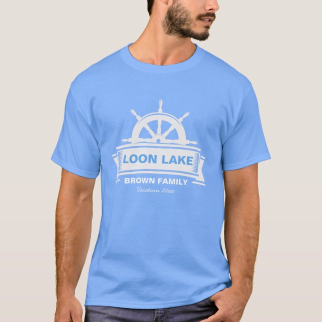Camiseta Nome da família do volante do Lago House (Frente)