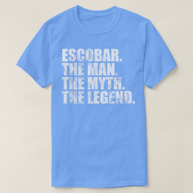 Camiseta Nome da família EscobarNome do sobrenome Escobar E (Frente do Design)