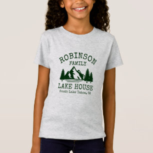 Camiseta Nome da família Lago House Forest Silhouette