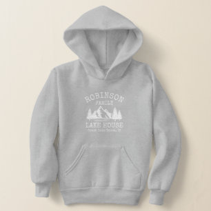 Camiseta Nome da família Lake House Rustic White Silhouett