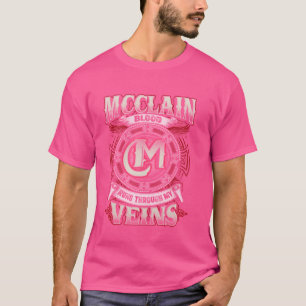 Camiseta Nome Da Família Mcclain, Corre Pelas Minhas Veias