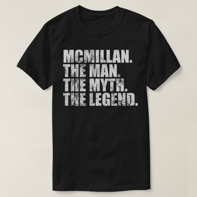 Camiseta Nome da família Mcmillan Mcmillan sobrenome Mc (Frente do Design)