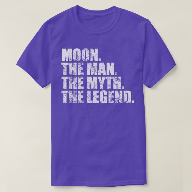 Camiseta Nome da família Moon sobrenome Lua Nome da lua M (Frente do Design)