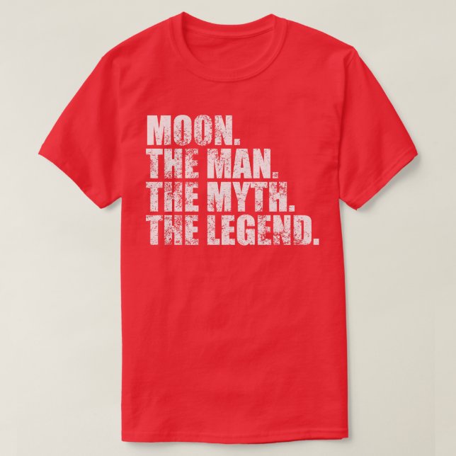 Camiseta Nome da família Moon sobrenome Lua Nome da lua M (Frente do Design)