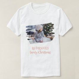 Camiseta Nome da Família Natal Adicionar Design de Fotograf