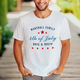 Camiseta Nome da Família no Churrasco e Cerveja do Dia 4 de