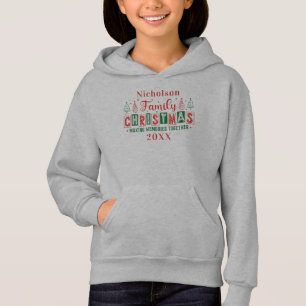 Camiseta Nome da família personalizada Red Green Christmas