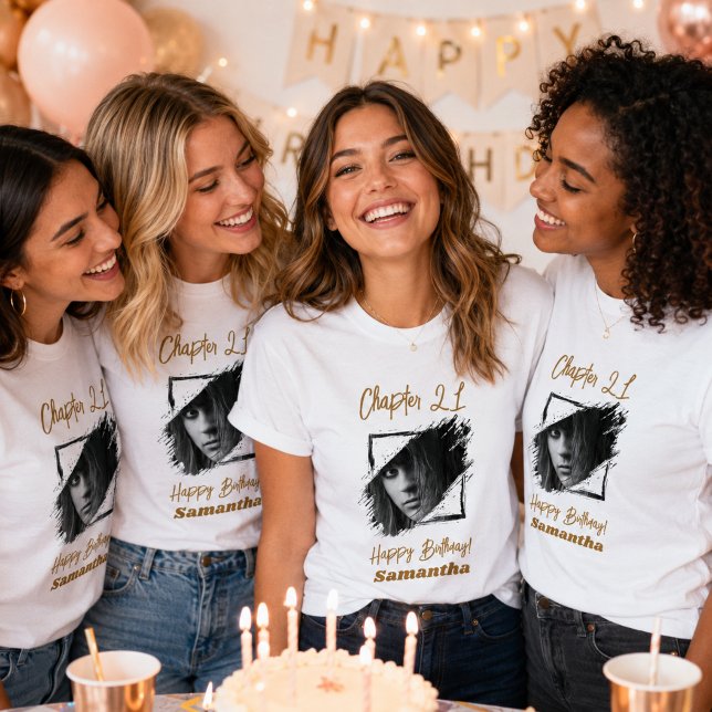 Camiseta Nome da foto de 21º aniversário (Criador carregado)