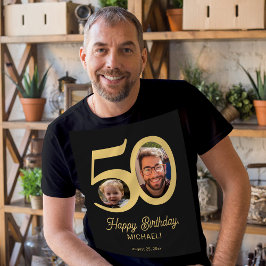 Camiseta nome da foto de aniversário de 50 anos personaliza