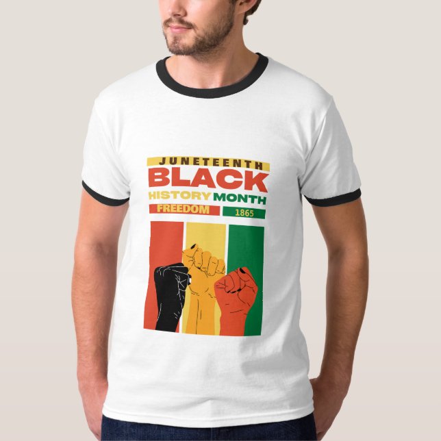 Camiseta nome da história da 1865 liberdade negra africana (Frente)