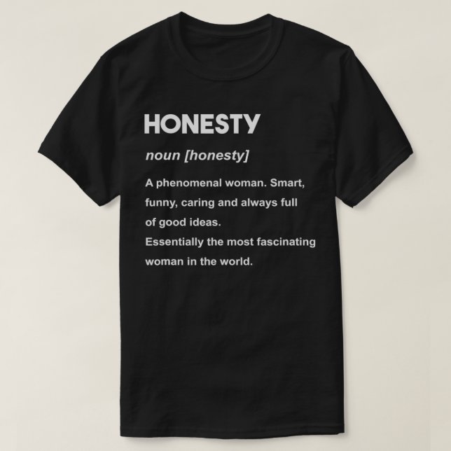 Camiseta Nome da honestidade (Frente do Design)