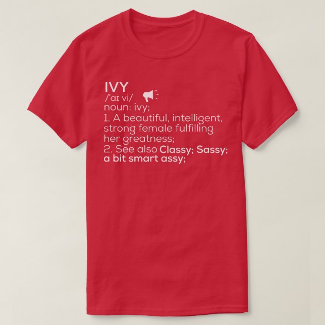 Camiseta Nome da Ivy Definição Ivy Nome da Mulher Ivy Meani (Frente do Design)