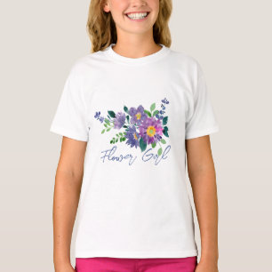 Camiseta Nome da Menina Flor Belo Casamento Floral Roxo