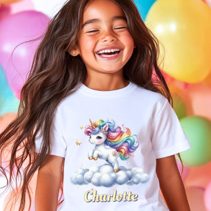 Camiseta Nome da nuvem mágica de unicórnio Sparkle