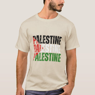 Camiseta Nome da Palestina com Bandeira Palestina