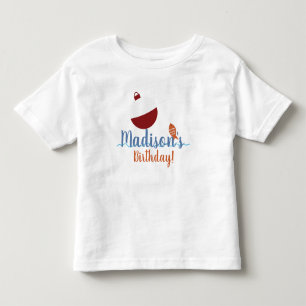 Camiseta Nome da Primeira Festa de Aniversário Pescando com