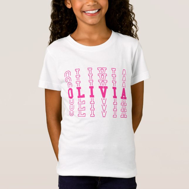 Camiseta Nome da Rapariga Personalizada da Olivia (Frente)