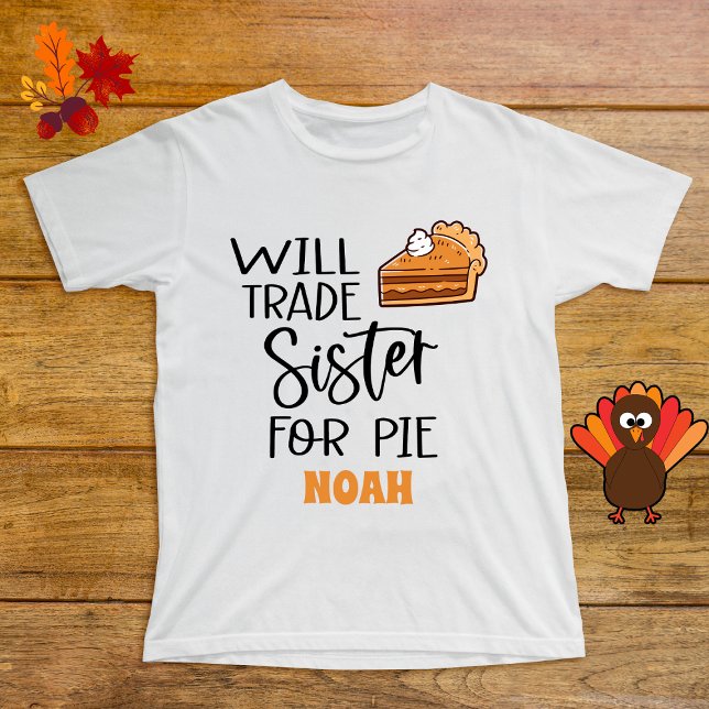 Camiseta Nome da Torta de Ação de Graças da Irmã Engraçado  (Criador carregado)