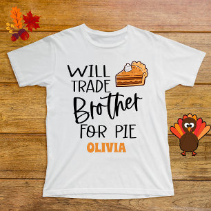 Camiseta Nome da Torta de Ação de Graças do Irmão Engraçado