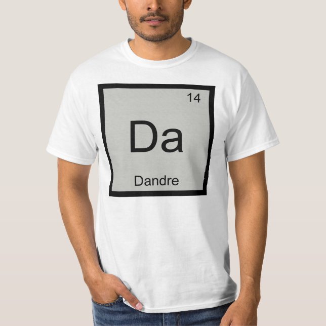Camiseta Nome Dandre Elemento Químico Tabela Periódica (Frente)