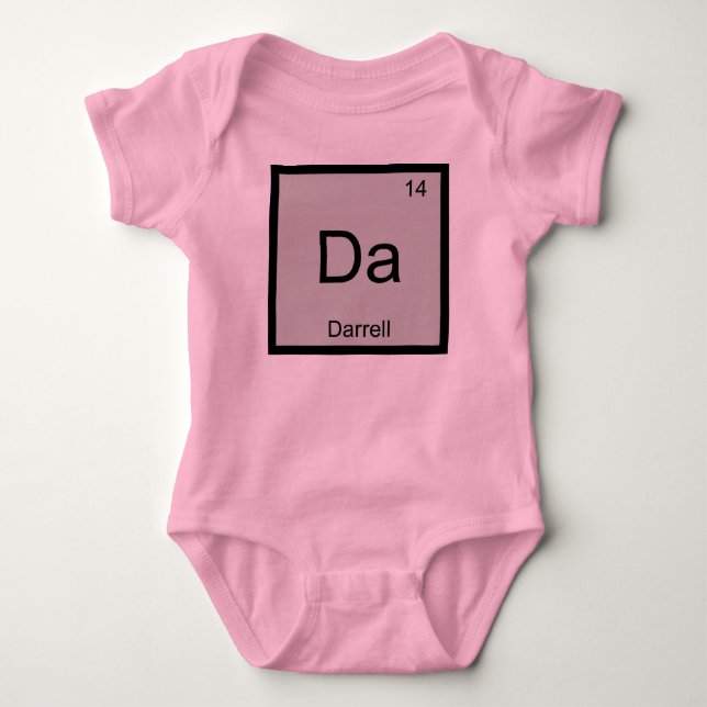 Camiseta Nome Darrell de Elemento Químico Mesa Periódica (Frente)