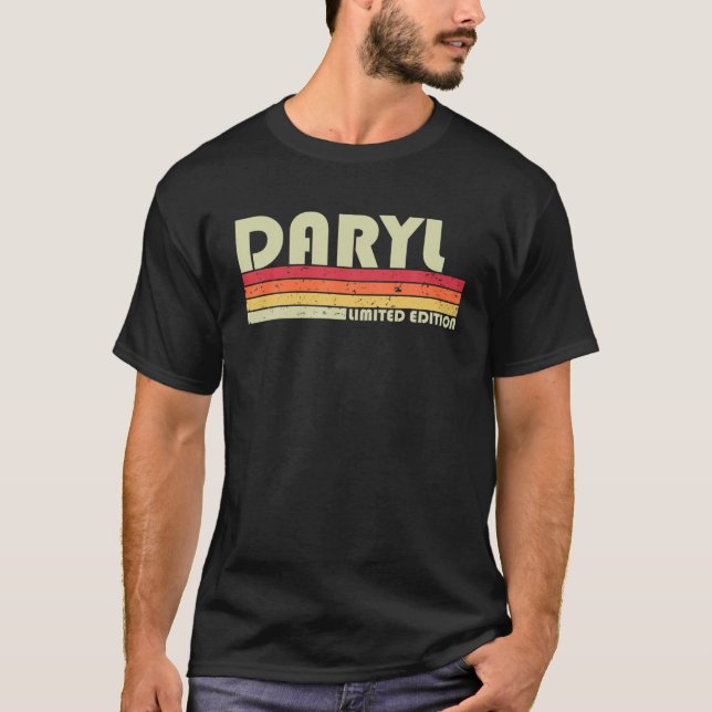 Camiseta Nome DARYL - Introdução Personalizada da Vintage 8 (Frente)