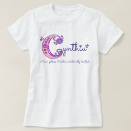 Camiseta Nome das meninas de Cynthia & significado da