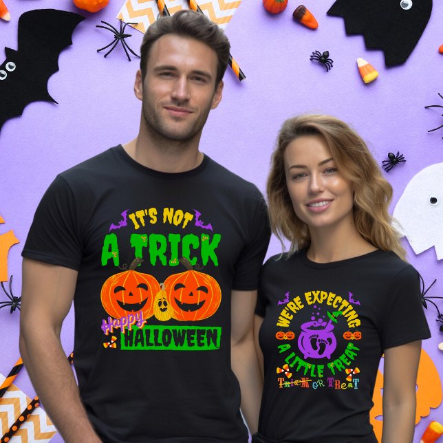 Camiseta Nome Data do Casal de Halloween Anúncio de Gravide (Criador carregado)