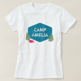 Camiseta Nome de Acampamento Personalizado Festa de Anivers
